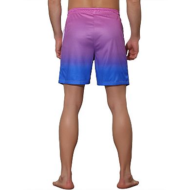 Men's Contrasting Colors Patterned Beach Swimming Board Shorts