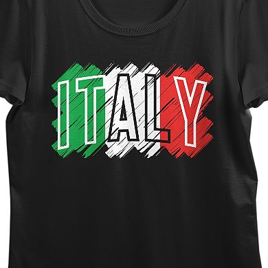 Juniors' Italy Flag Colors Tee