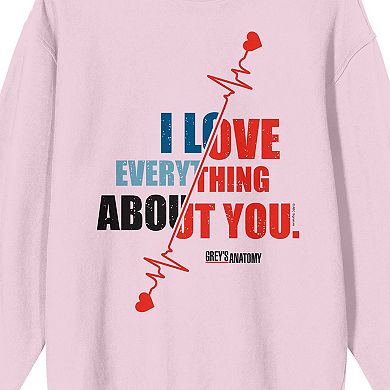Juniors' Greys Anatomy I Love Graphic Sweatshirt