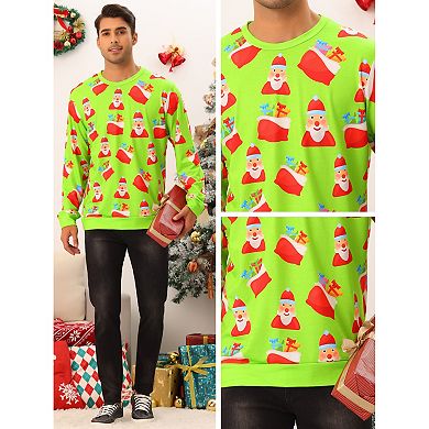 Christmas Printed Sweatshirts For Men's Funny Graphic Party Pullover Sweater Sweatshirt