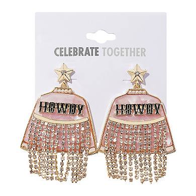 Celebrate Together™ Gold Tone Crystal & Simulated Pearl "Howdy" Fringed Jacket Drop Earrings