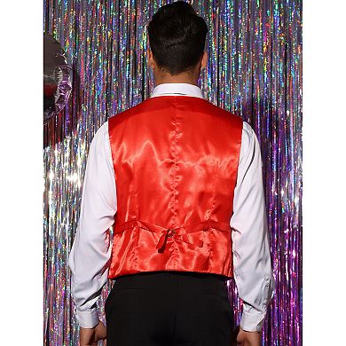 Shiny Sequin Vest For Men's V-neck Party Sleeveless Suit Waistcoat