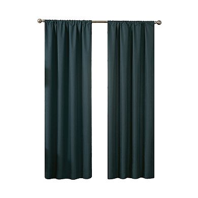 eclipse Kendall Modern Teal Blackout 1 Window Curtain Panel