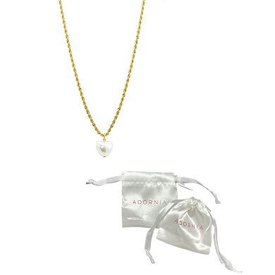 Adornia 14K Gold Plated Rope Chain Heart Necklace