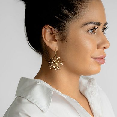 Adornia 14k Gold Plated Wire Flower Earrings