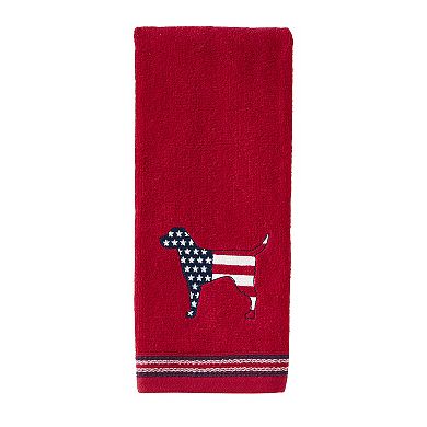 SKL Home Red White Blue Hound 2-Piece Hand Towel Set