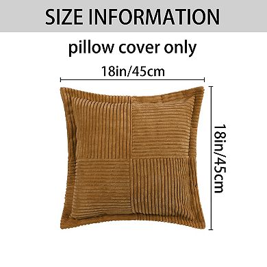 2 Pcs Corduroy Throw Pillow Covers Wide Bordered Cushion Case For Home Decorations