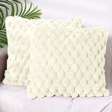 Pack Of 2 Soft Decorative Throw Pillow Covers Plush Cushion Pillowcase For Sofa 20" X 20"