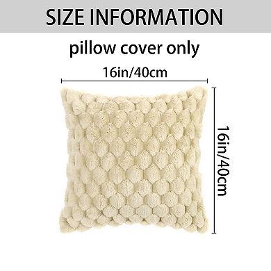 Pack Of 2 Soft Decorative Throw Pillow Covers Plush Cushion Pillowcase For Sofa 16" X 16"