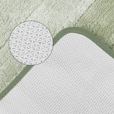 Microfiber Plush Gradient Striped Bathroom Rug Bath Mat With Tpr Backing 16" X 24"