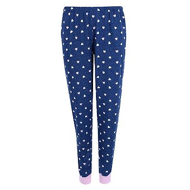 Women's Plus Size Heart Print Jogger Pj Set