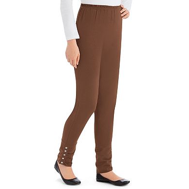 Collections Etc Buttoned Cinch Ankle Leggings