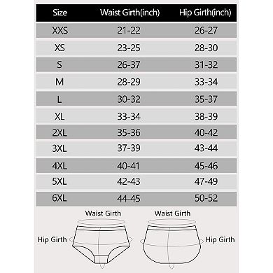 High Waist Underwear For Women's Stretch Plus Size Briefs