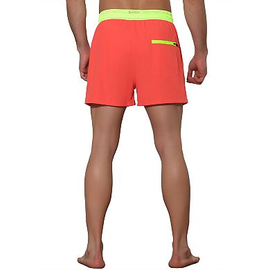 Men's Solid Elastic Waist Side Pockets Beach Shorts Bright