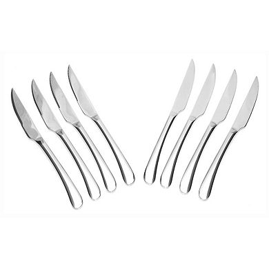 Stainless Steel Steak Knife Set With Full Tang Blades And Wooden Gift Box