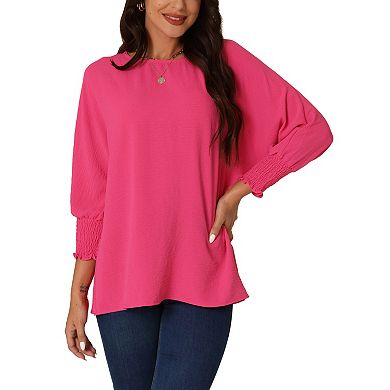 Women's Casual 3/4 Sleeve Dolman Tops Crew Neck Shirts Blouse