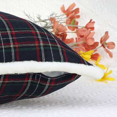 2 Pcs Plaid Pillow Covers Double-sided Checked Decorative Pillow Covers For Sofa 18" X 18"
