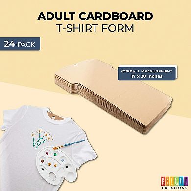 Adult Cardboard Shirt Form, Arts And Crafts Supplies (17 X 30 In, 24 Pack) Brown