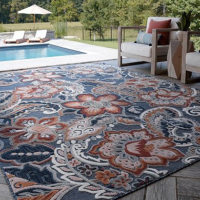 KHL Rugs Lilia Transitional Dark Blue Area Rug