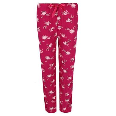 Women's Burgundy Floral Print Pajama Set