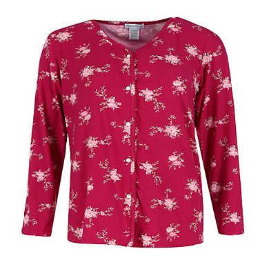 Women's Burgundy Floral Print Pajama Set