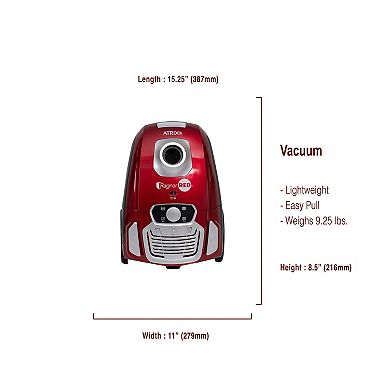 Atrix Ragnar Red Vacuum with HEPA Filtration