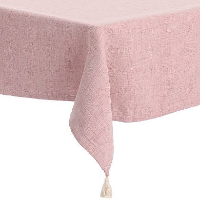 Tassels Wrinkle-resistant Washable Cotton Linen Tablecloth 1 Pc 52" X 79"