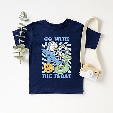 Go With The Float Shark Toddler Short Sleeve Graphic Tee