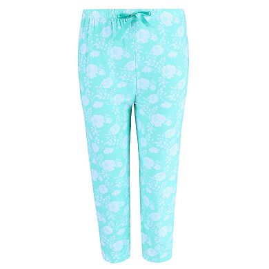 Women's Plus Mint Floral Capri Set