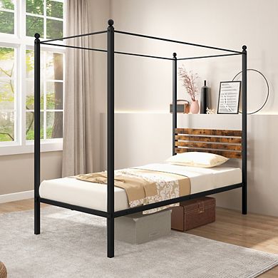 Canopy Bed Frame With Under Bed Storage
