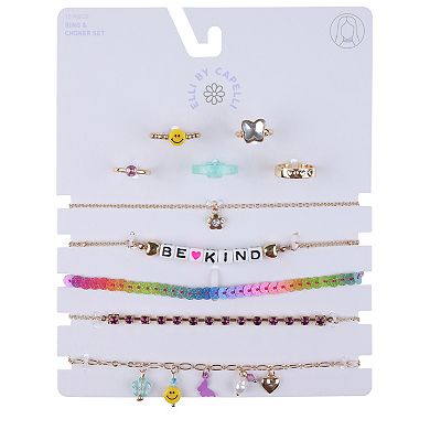 Girls Elli by Capelli 10-pc. Mixed Ring & Choker Set