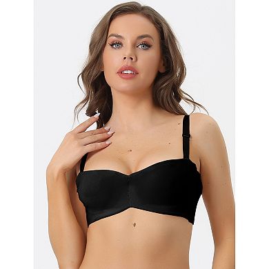 Women's Underwire Lightly Bra Unpadded Cup, Breathable 3/4 Cup Strapless Lingerie