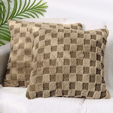 Pack Of 2 Decorative Throw Pillow Covers Cushion Covers Plush Pillowcases For Sofa 18" X 18"