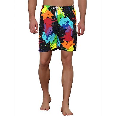 Men's Colorful Printed Hawaiian Summer Beach Swimming Shorts