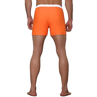 Men's Summer Contrast Color Drawstring Waist Beach Board Shorts