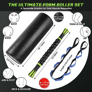 8 In 1 Foam Roller Kit Muscle Roller Stick