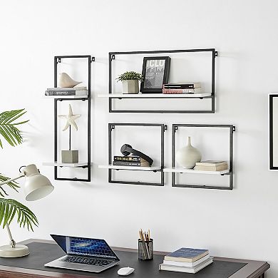 Framed Wall Art 4-piece Modern Shelf Set With Metal Frame