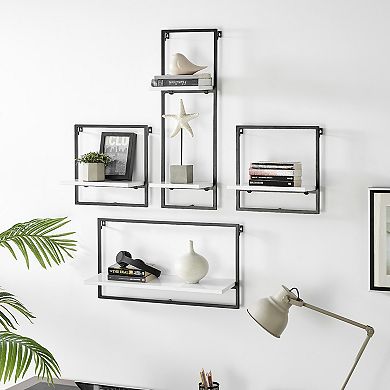 Framed Wall Art 4-piece Modern Shelf Set With Metal Frame