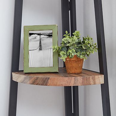 Free-standing 5-tier Pyramid Corner Shelf With Metal Frame