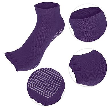 4 Pairs Half Finger Toe Socks Unisex Non Slip Sticky For Yoga Fit