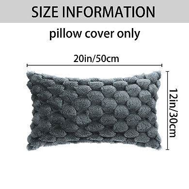 Pack Of 2 Soft Decorative Throw Pillow Covers Plush Cushion Pillowcase For Sofa 12" X 20"