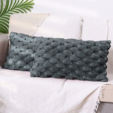 Pack Of 2 Soft Decorative Throw Pillow Covers Plush Cushion Pillowcase For Sofa 12" X 20"