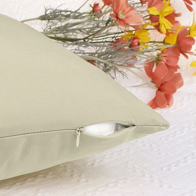 1 Pair Solid Color Pillowcases With Hidden Zipper For Bed, Sofa, Chair And Couch 12" X 20"