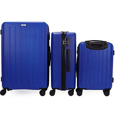 Mirage Noble Abs Hard Shell Lightweight 360 Dual Spinning Wheels Combo Lock 3 Piece Luggage Set