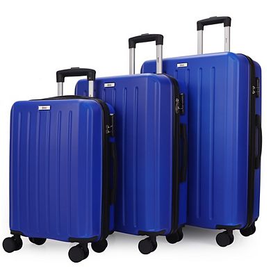 Mirage Noble Abs Hard Shell Lightweight 360 Dual Spinning Wheels Combo Lock 3 Piece Luggage Set