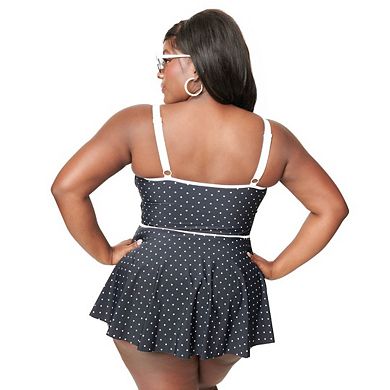 Unique Vintage Plus Size Skirted Swimsuit