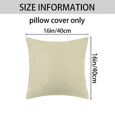 1 Pair Solid Color Pillowcases With Hidden Zipper For Bed, Sofa, Chair And Couch 16" X 16"