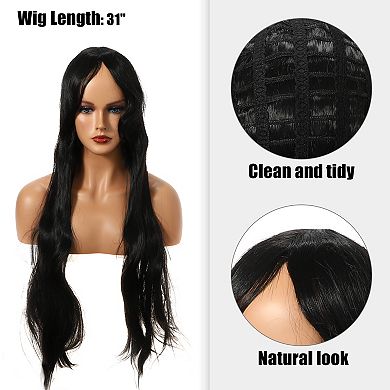 Wigs For Women 31" Wigs For Black Women With Wig Cap Long Hair