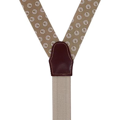 Trafalgar Men's Vert Circular Design Silk Button End Suspenders
