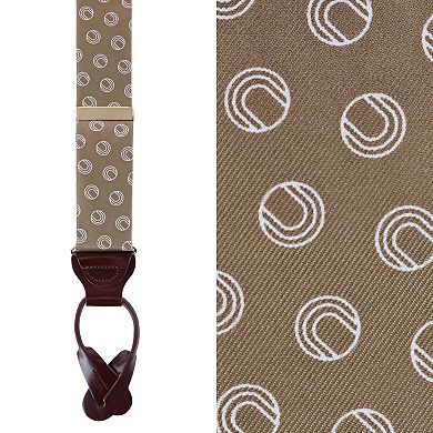 Trafalgar Men's Vert Circular Design Silk Button End Suspenders